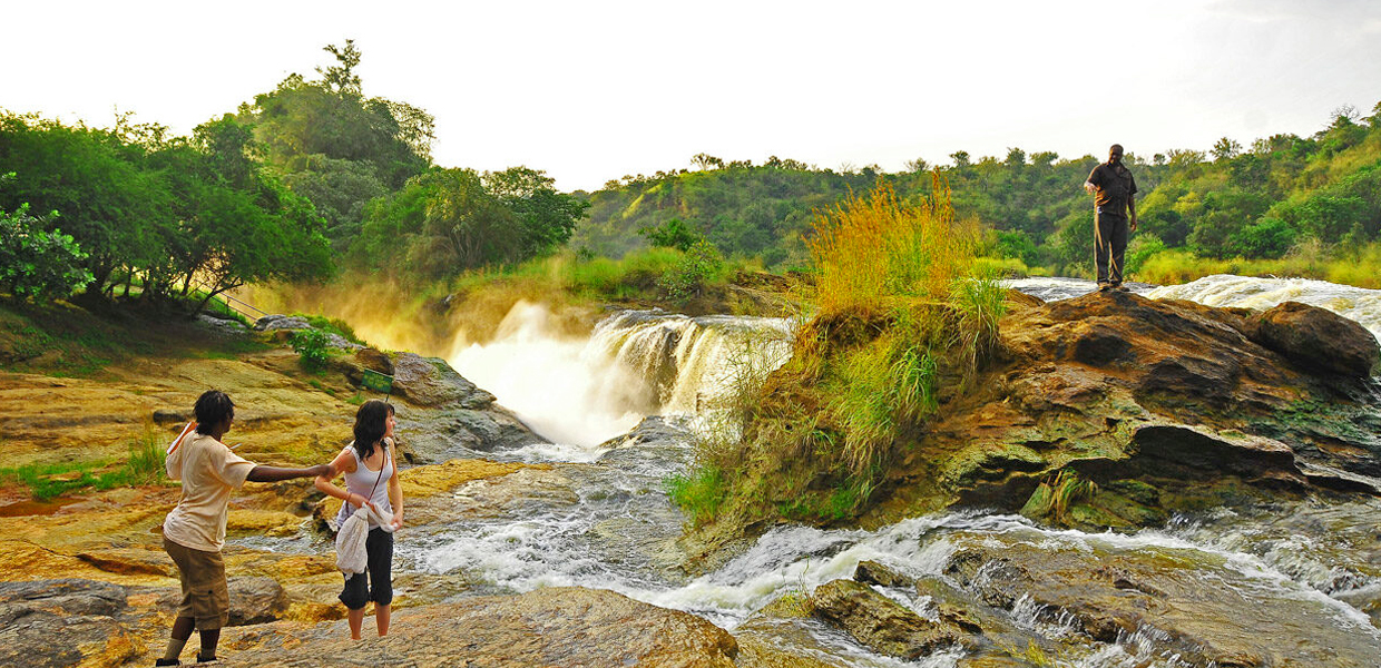 Top of Murchison Falls gorge looking down into the Nile