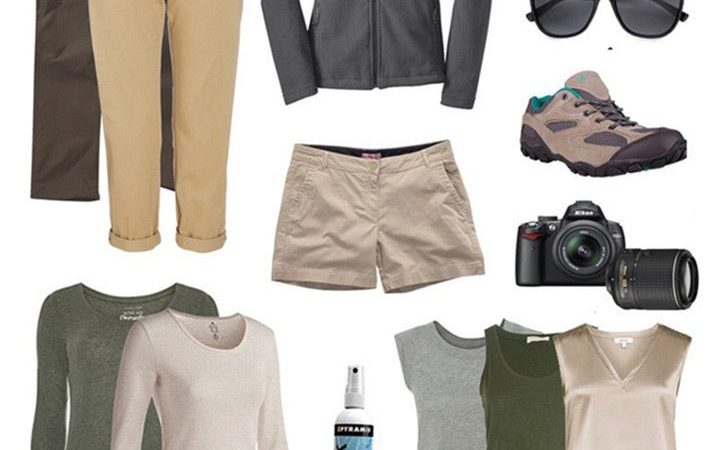 Kenya safari packing list clothing neutral colours khaki shorts camera sunglasses